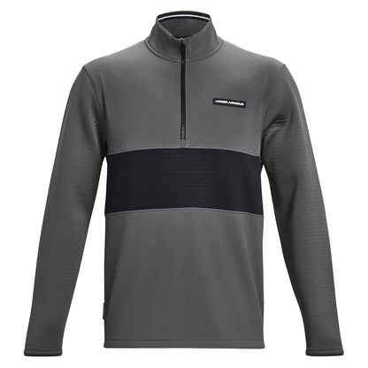Grey - Front - Under Armour Mens Daytona Zip Neck Sweatshirt