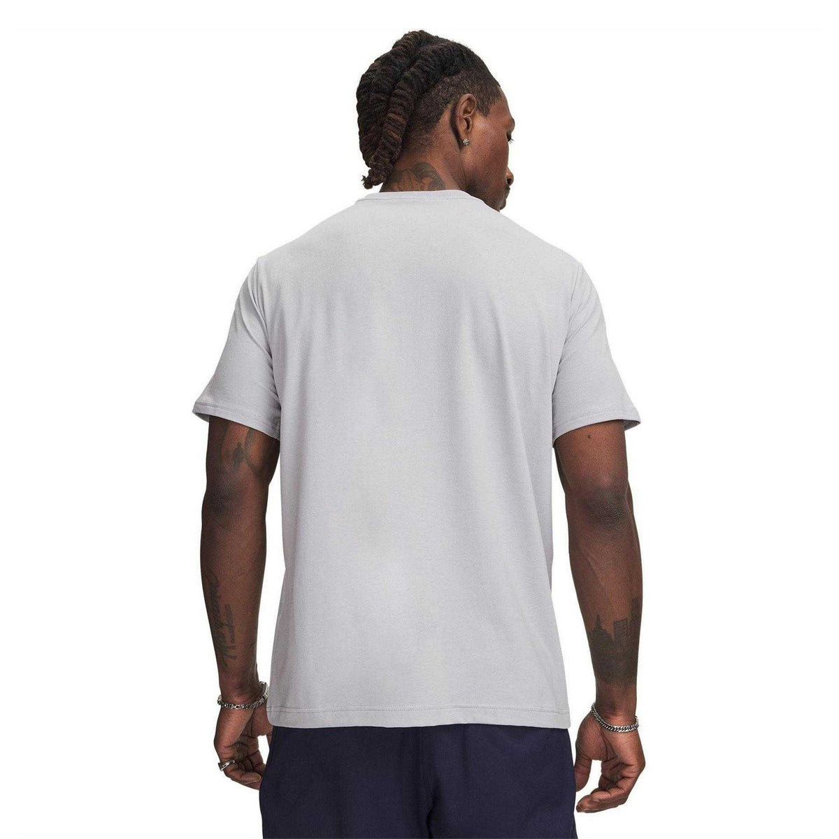 Grey-White - Back - Under Armour Mens Logo Athletic T-Shirt