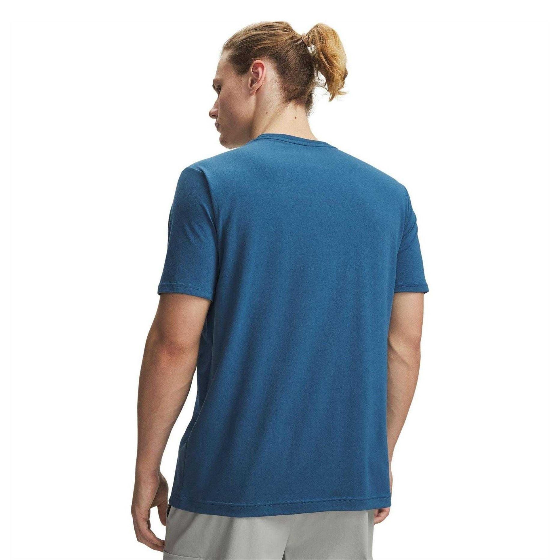 Blue-Green - Back - Under Armour Mens Logo Athletic T-Shirt