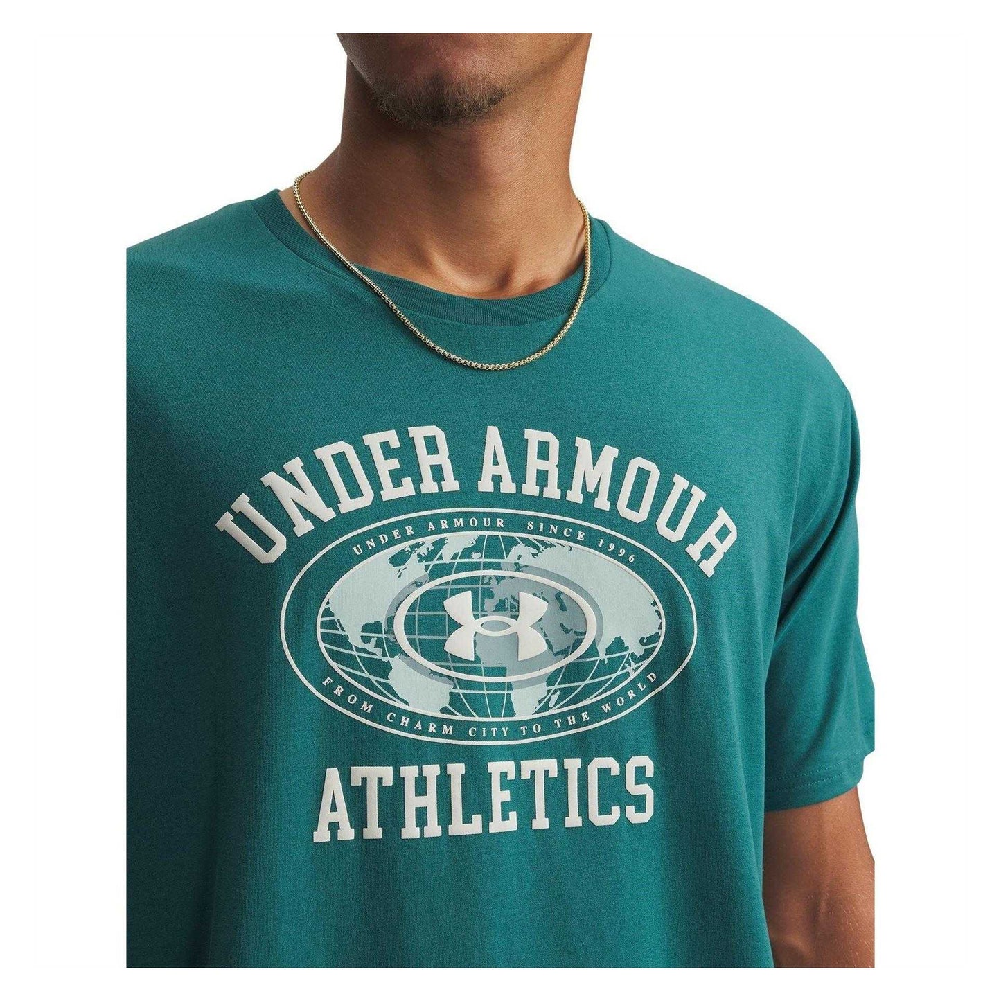 Green-White - Side - Under Armour Mens Logo Athletic T-Shirt