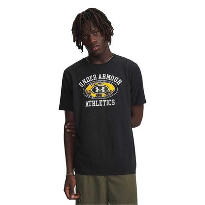 Black-White - Front - Under Armour Mens Logo Athletic T-Shirt