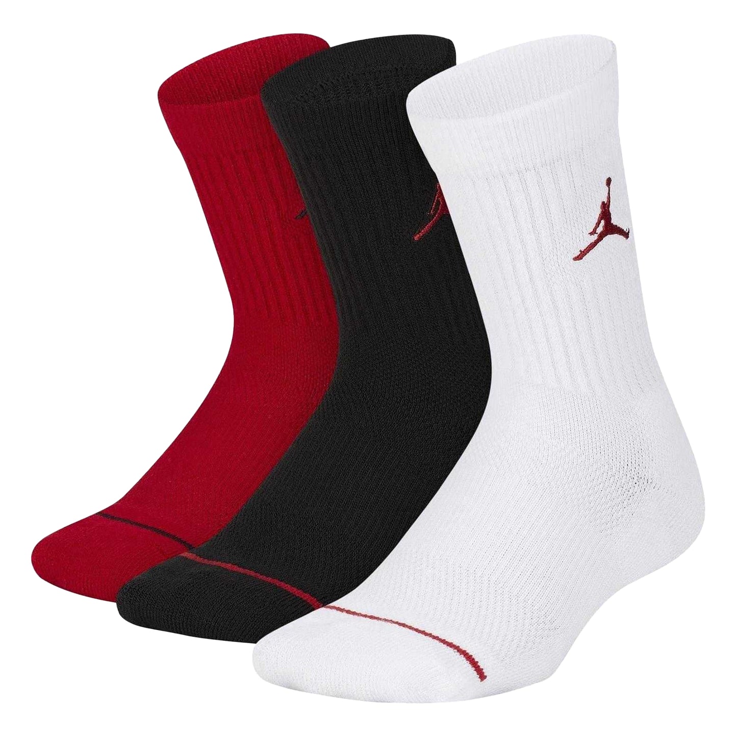 Red - Front - Nike Childrens-Kids Air Jordan Crew Socks (Pack of 3)
