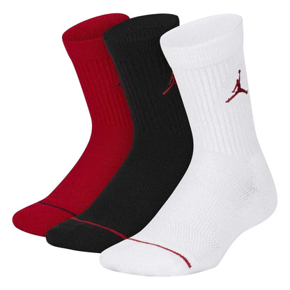 Red - Front - Nike Childrens-Kids Air Jordan Crew Socks (Pack of 3)