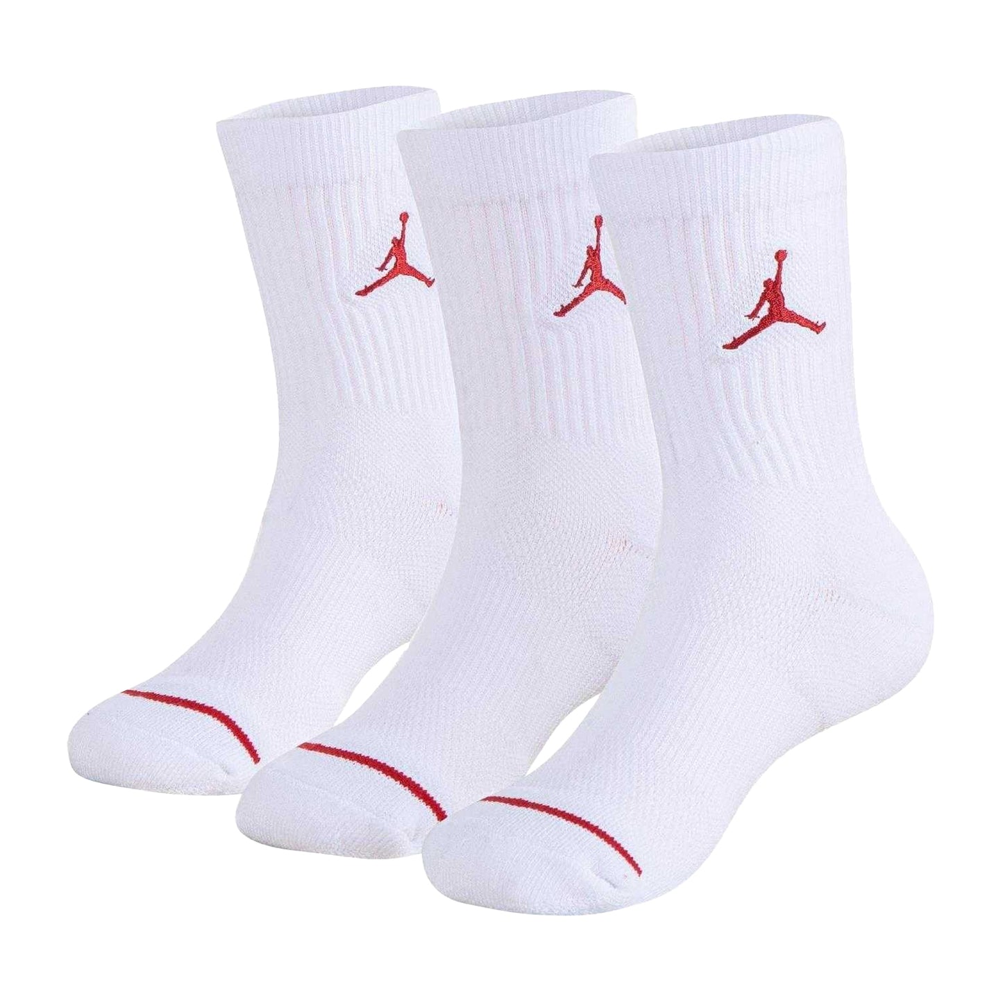 White - Front - Nike Childrens-Kids Air Jordan Crew Socks (Pack of 3)