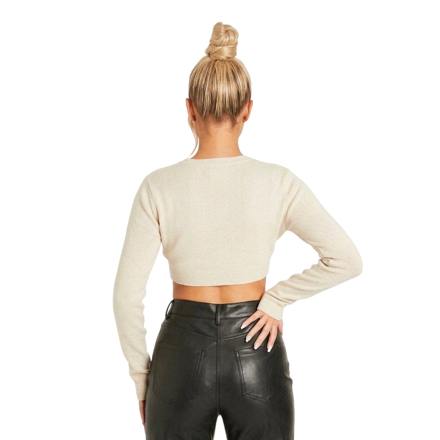 Stone - Back - Missy Empire Womens-Ladies Soft Jumper