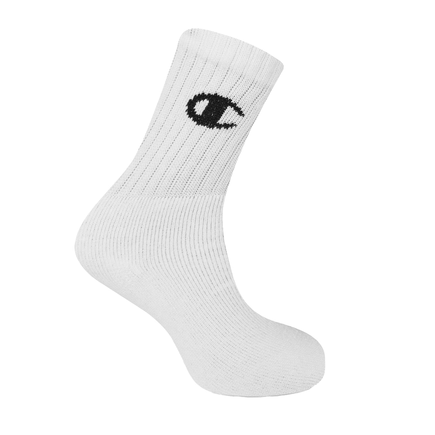 Grey-White-Black - Back - Champion Childrens-Kids Crew Socks (Pack of 3)