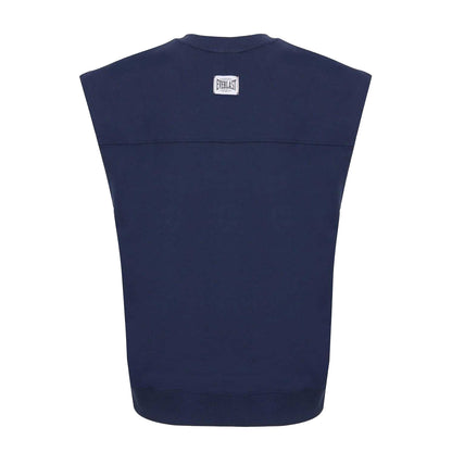 Navy - Back - Everlast Mens Ribbed Oversized Sleeveless Sweatshirt