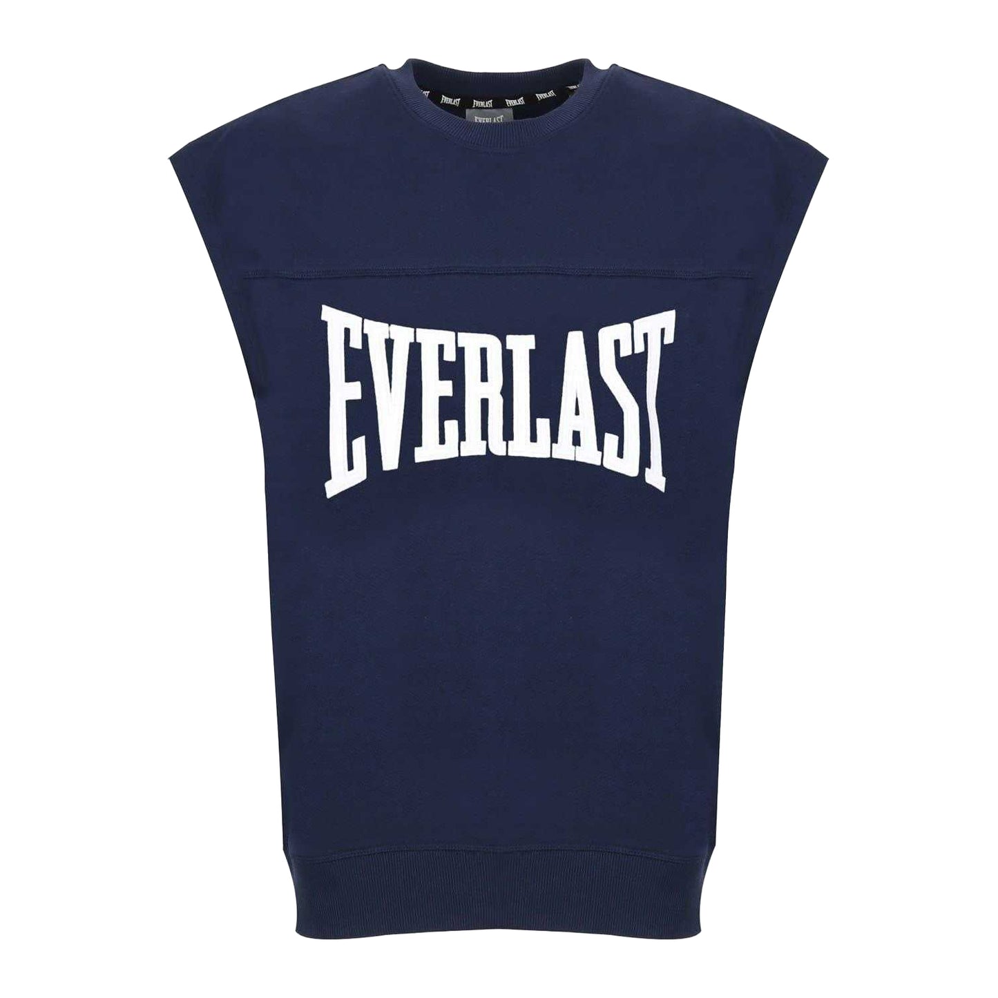 Navy - Front - Everlast Mens Ribbed Oversized Sleeveless Sweatshirt