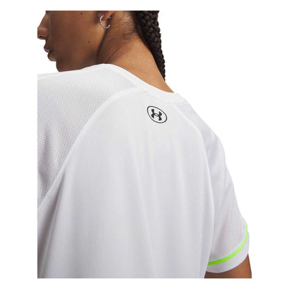 White-Black - Side - Under Armour Womens-Ladies Logo Boxy T-Shirt