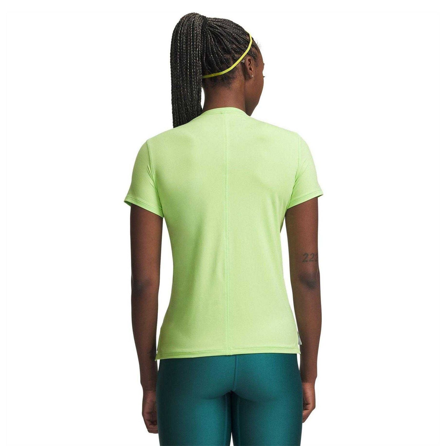 Lime-Grey - Back - Under Armour Womens-Ladies Vanish Logo T-Shirt