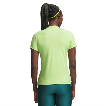 Lime-Grey - Back - Under Armour Womens-Ladies Vanish Logo T-Shirt