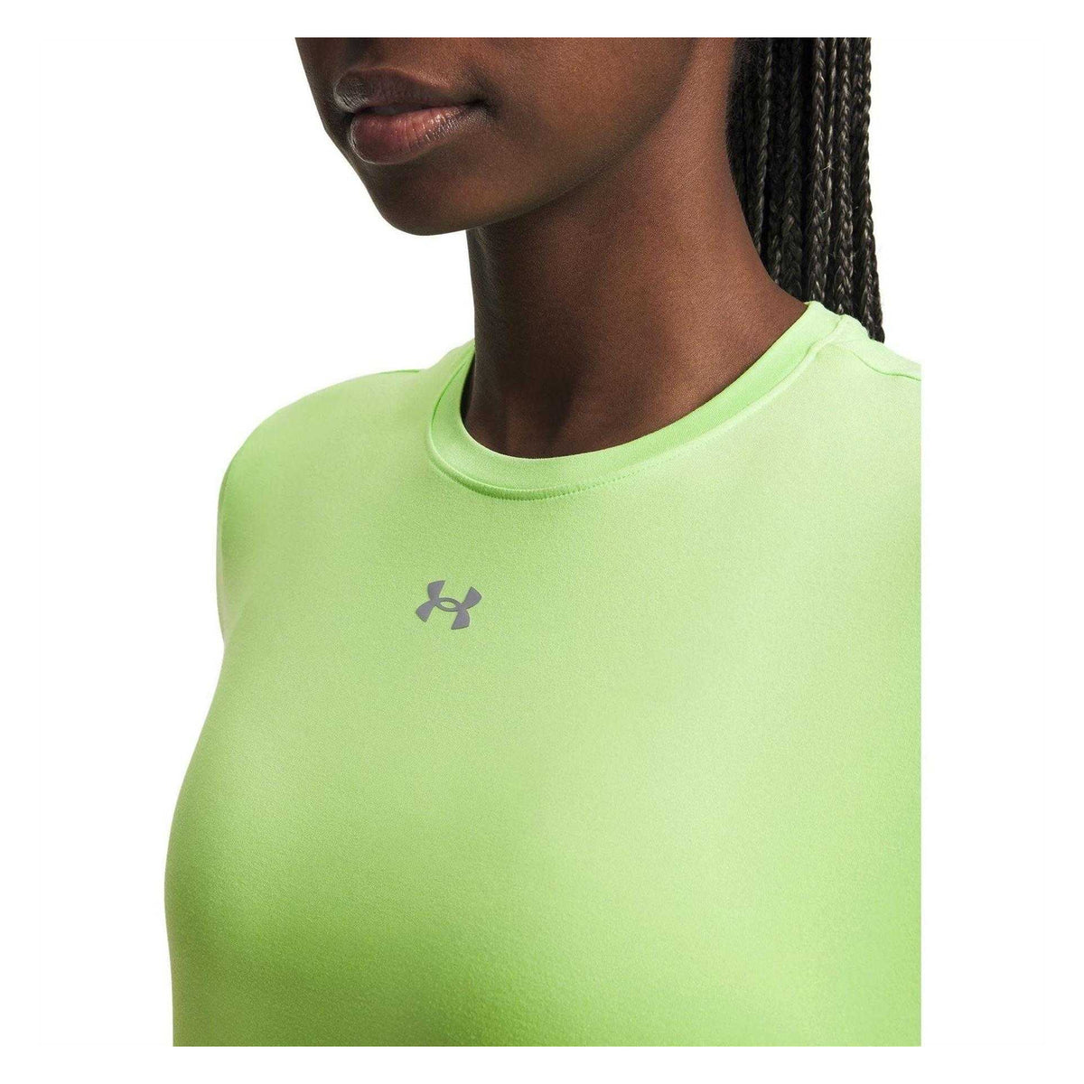 Lime-Grey - Side - Under Armour Womens-Ladies Vanish Logo T-Shirt