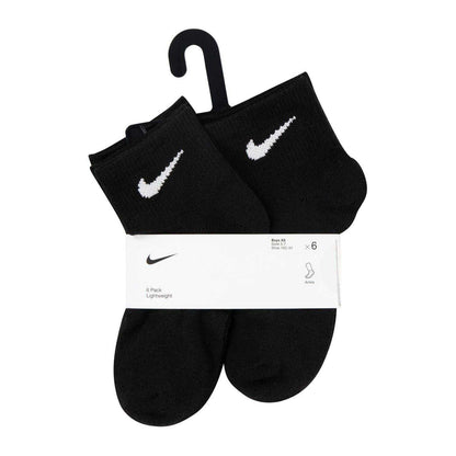 Black - Back - Nike Childrens-Kids Logo Ankle Socks (Pack of 6)