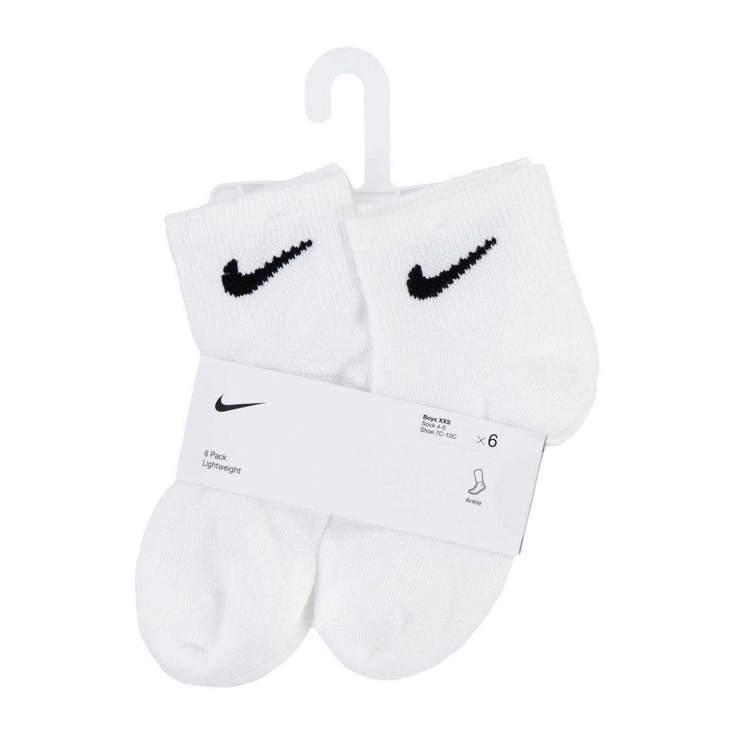 White - Back - Nike Childrens-Kids Logo Ankle Socks (Pack of 6)