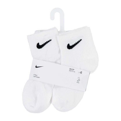 White - Back - Nike Childrens-Kids Logo Ankle Socks (Pack of 6)