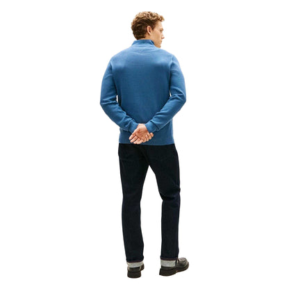 Aegean Sea - Back - Tommy Hilfiger Mens Zip Neck Regular Jumper