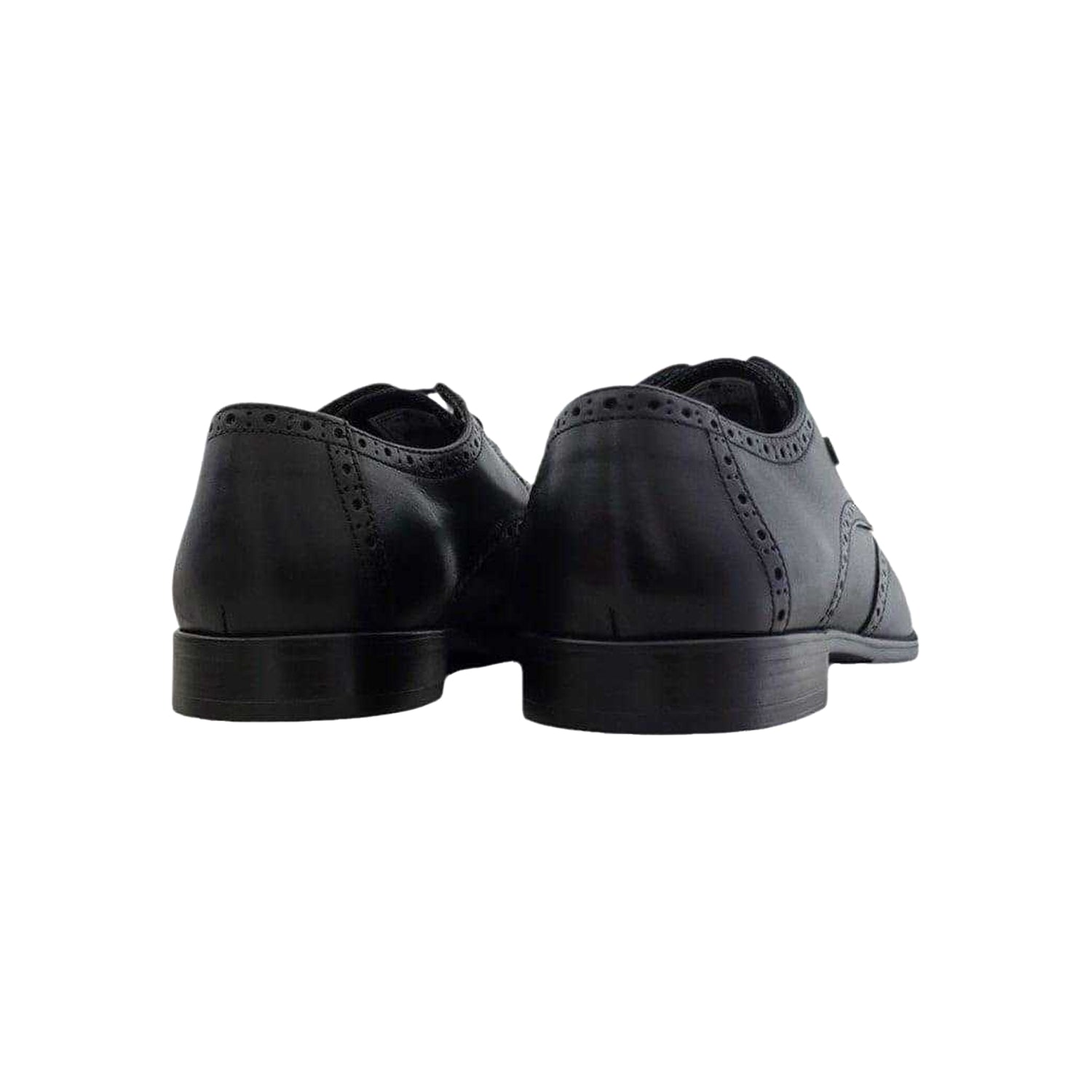 Black - Back - Pretty Green Mens Leather Brogues