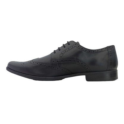 Black - Side - Pretty Green Mens Leather Brogues