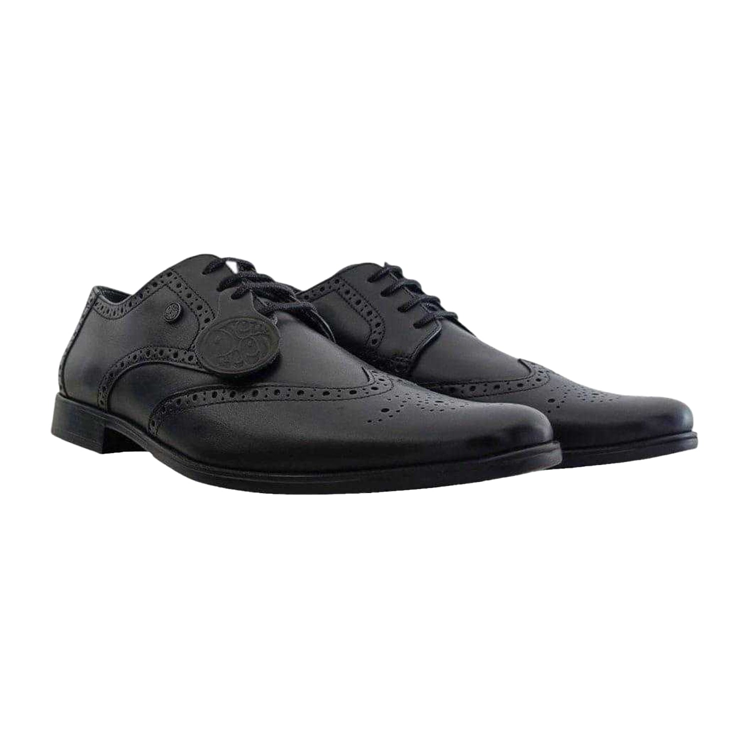 Black - Pack Shot - Pretty Green Mens Leather Brogues
