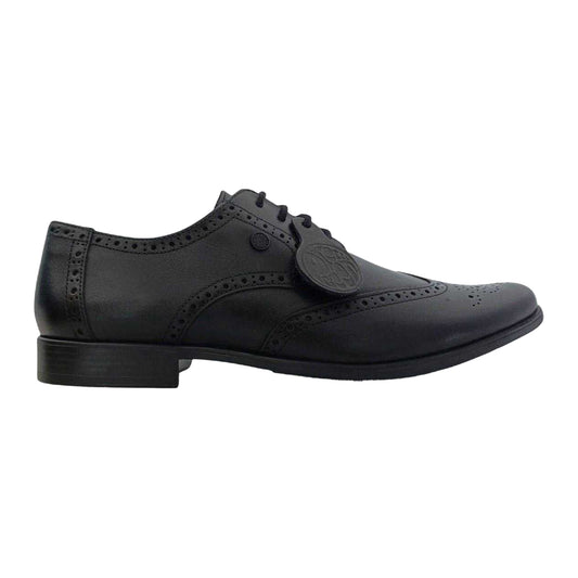 Black - Front - Pretty Green Mens Leather Brogues