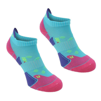 Turquoise-Fuchsia Neon - Front - Karrimor Womens-Ladies Cushioned Ankle Socks (Pack of 2)
