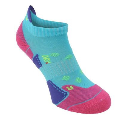 Turquoise-Fuchsia Neon - Side - Karrimor Womens-Ladies Cushioned Ankle Socks (Pack of 2)
