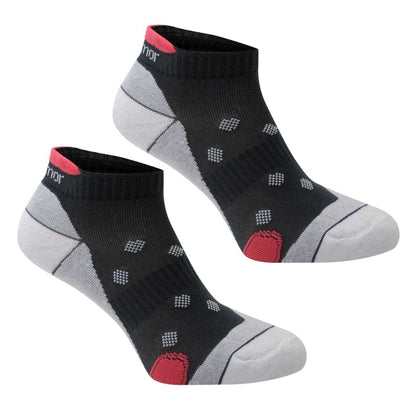 Mid Grey - Front - Karrimor Womens-Ladies Cushioned Ankle Socks (Pack of 2)