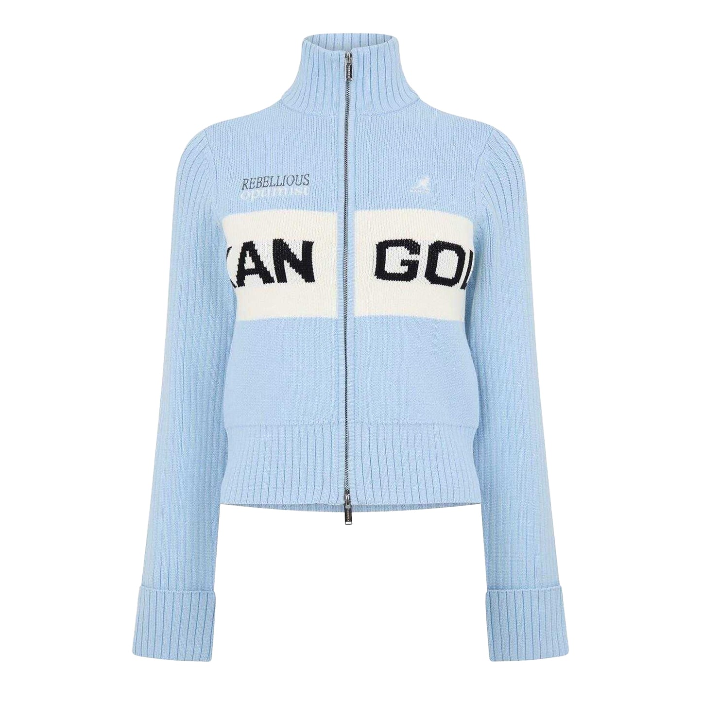 Blue - Front - Kangol Womens-Ladies Turtle Neck Cardigan