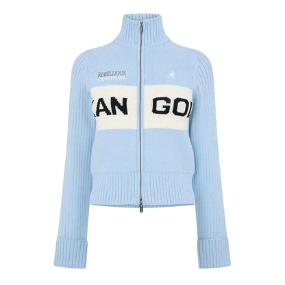 Blue - Front - Kangol Womens-Ladies Turtle Neck Cardigan