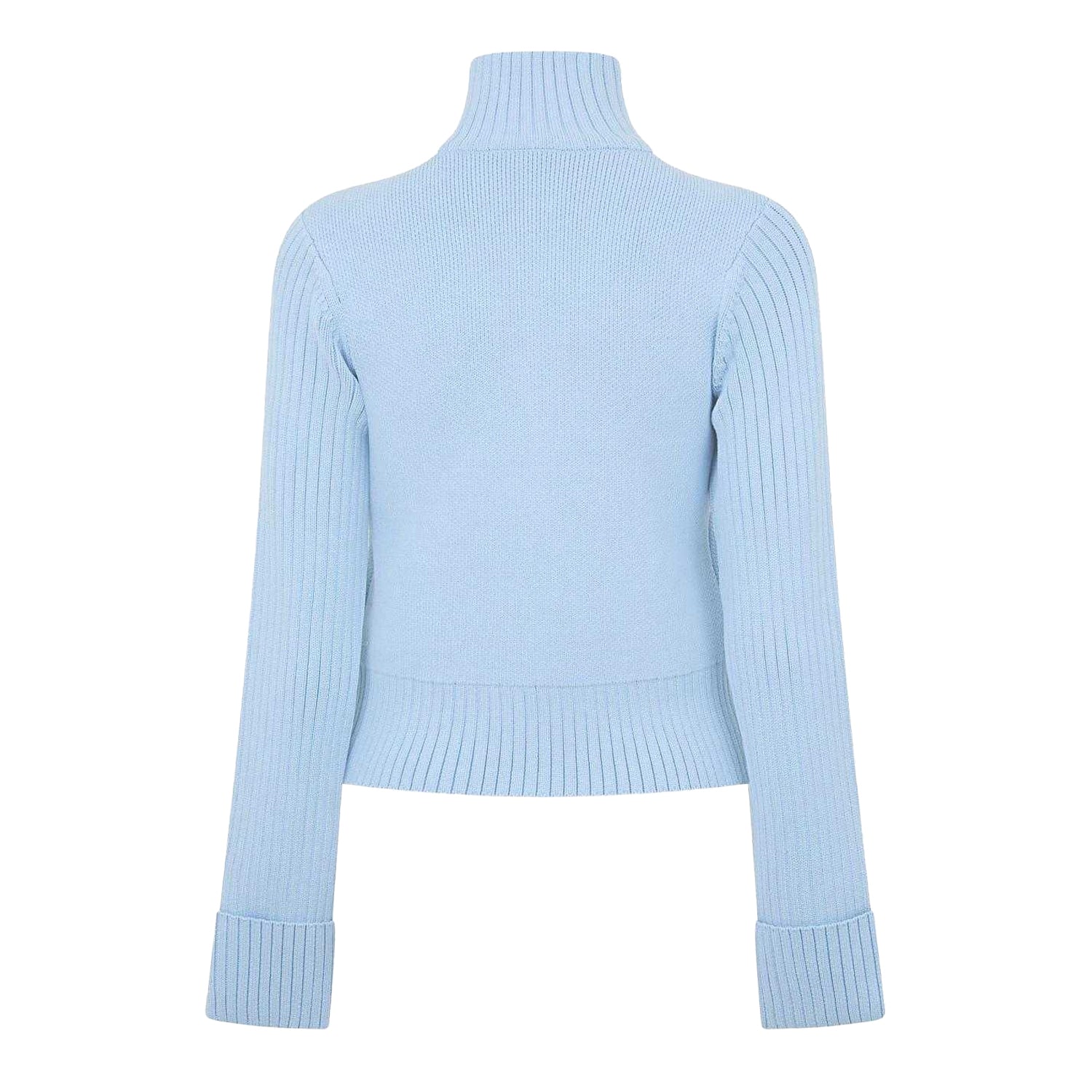 Blue - Back - Kangol Womens-Ladies Turtle Neck Cardigan
