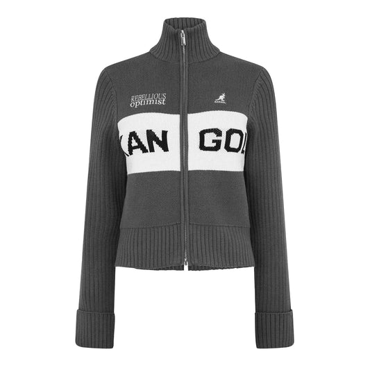 Black - Front - Kangol Womens-Ladies Turtle Neck Cardigan