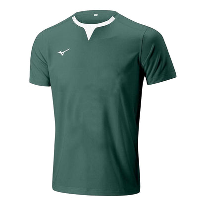 Bottle Green - Front - Mizuno Mens Authentic Logo Training Rugby Shirt