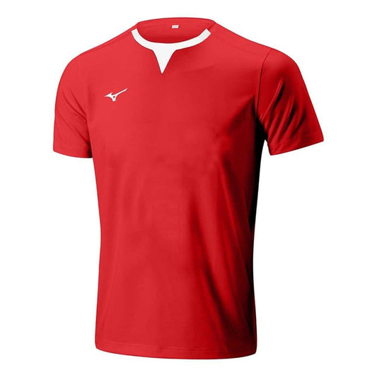 Red - Front - Mizuno Mens Authentic Logo Training Rugby Shirt