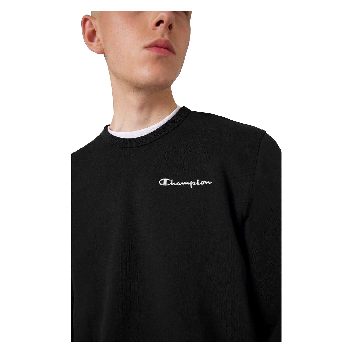 Black - Side - Champion Mens Icons Fleece Sweatshirt