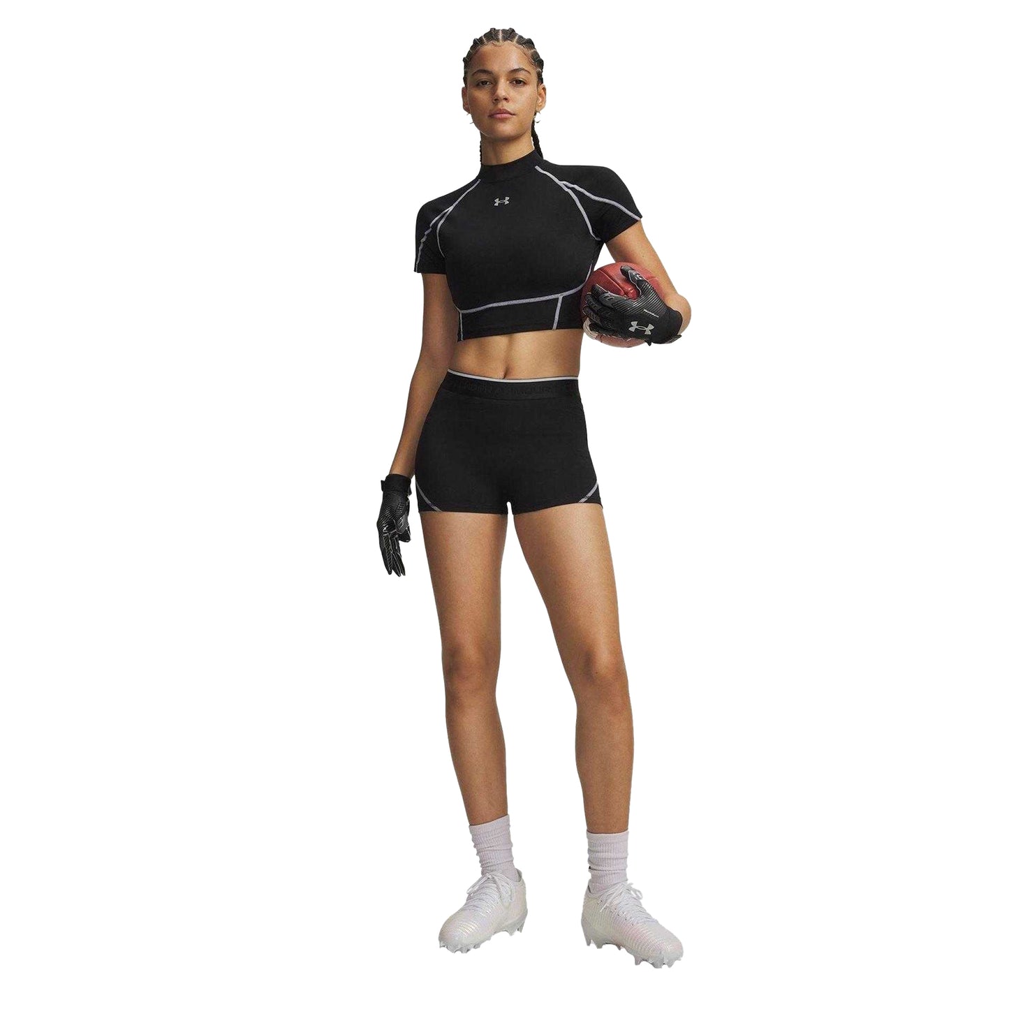Black - Lifestyle - Under Armour Womens-Ladies Elite Lightweight Training Compression Shorts
