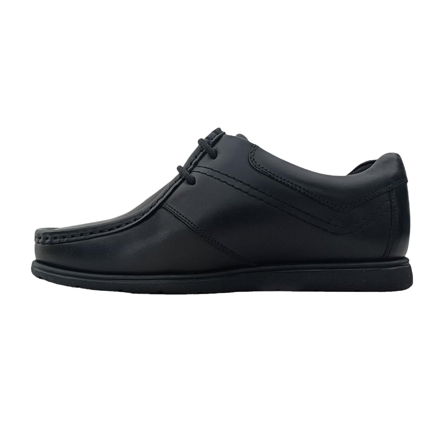 Black - Lifestyle - Pretty Green Mens Leather Work Flat Shoes