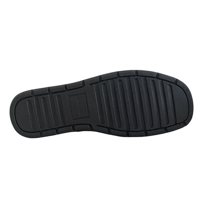 Black - Close up - Pretty Green Mens Leather Work Flat Shoes