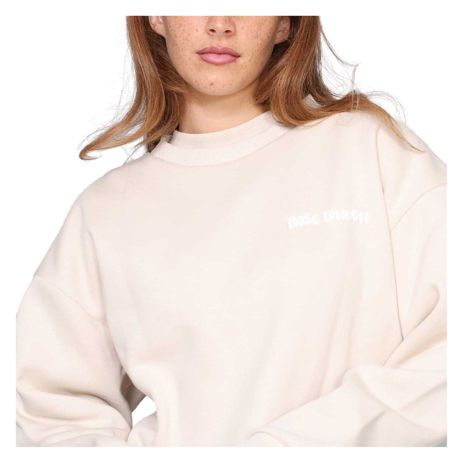 Summer Sand - Side - Rose London Womens-Ladies Authentic Logo Sweatshirt