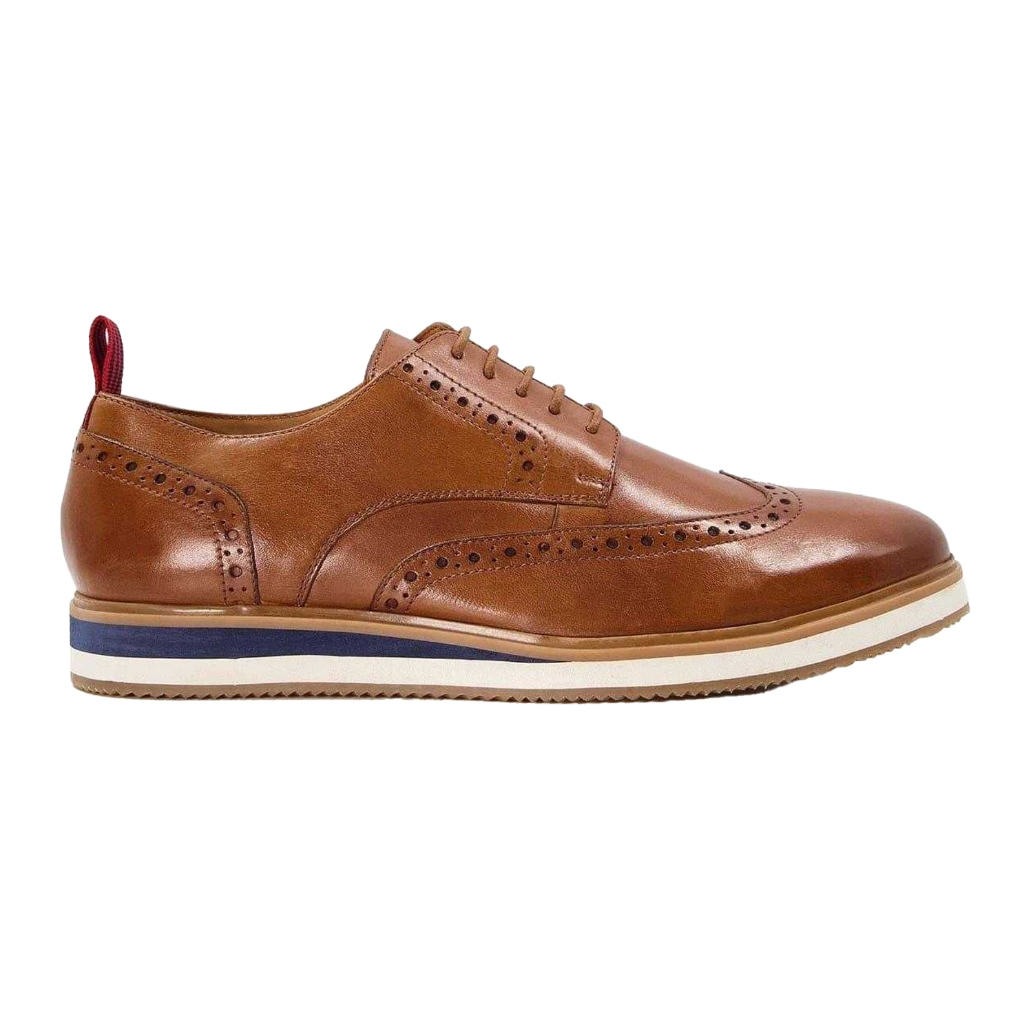 Tan - Back - Dune London Mens Nubuck Brogues