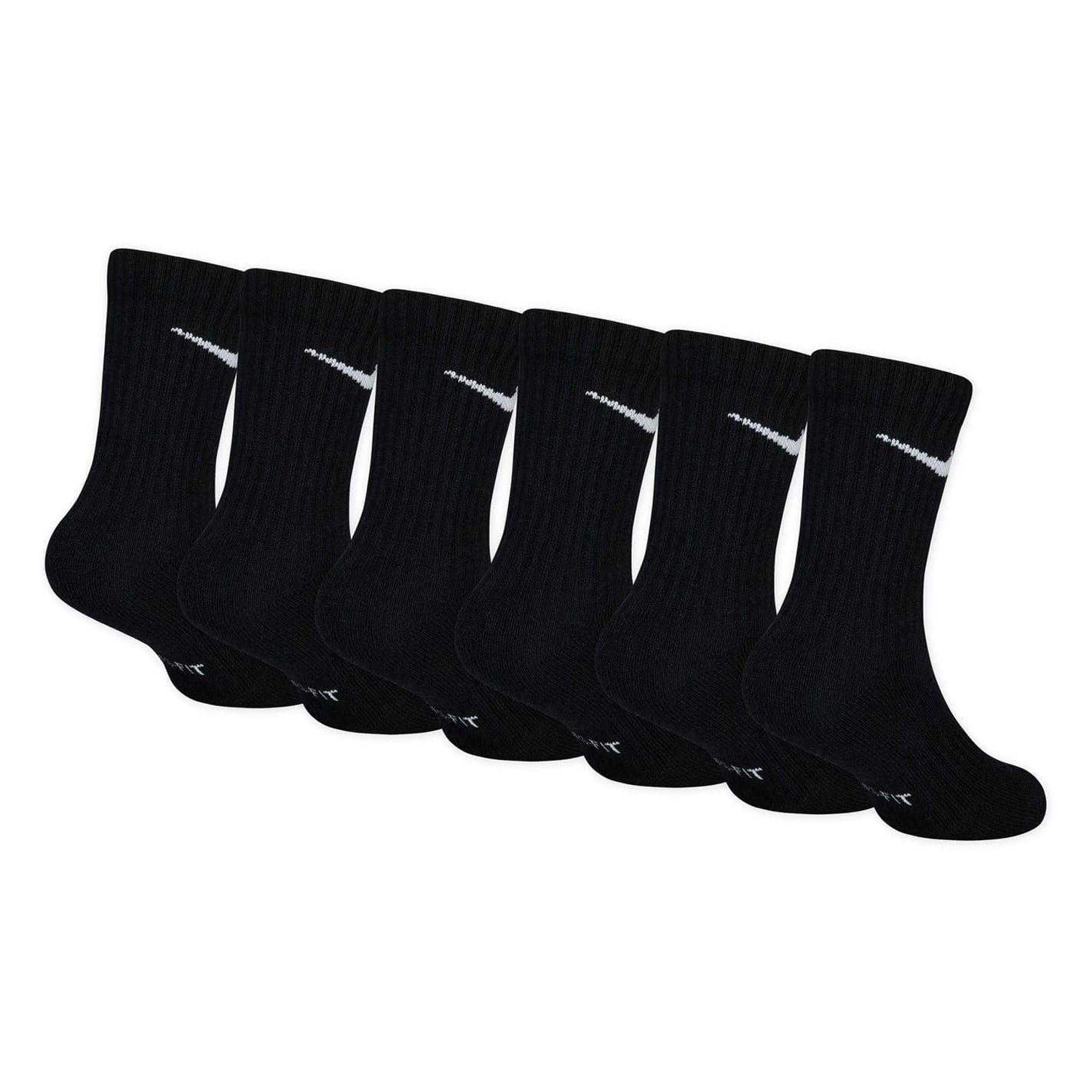 Black - Back - Nike Childrens-Kids Crew Socks (Pack of 6)