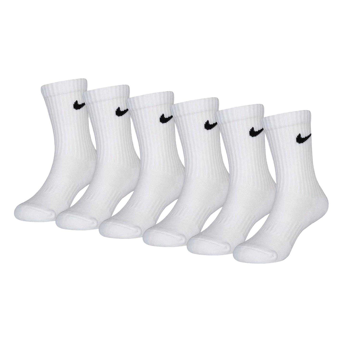 White - Front - Nike Childrens-Kids Crew Socks (Pack of 6)