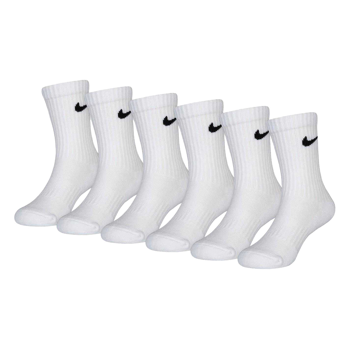 White - Front - Nike Childrens-Kids Crew Socks (Pack of 6)