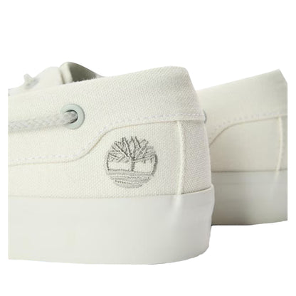 White - Lifestyle - Timberland Mens Canvas Flat Boat Shoes