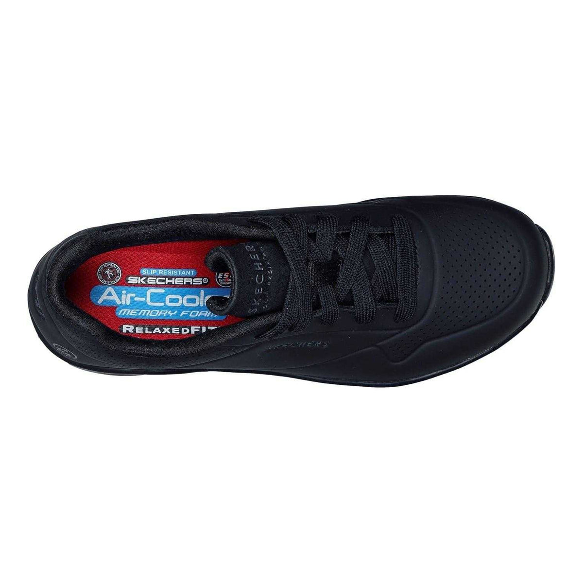 Black - Side - Skechers Womens-Ladies Uno SR Skech-Air Safety Trainers