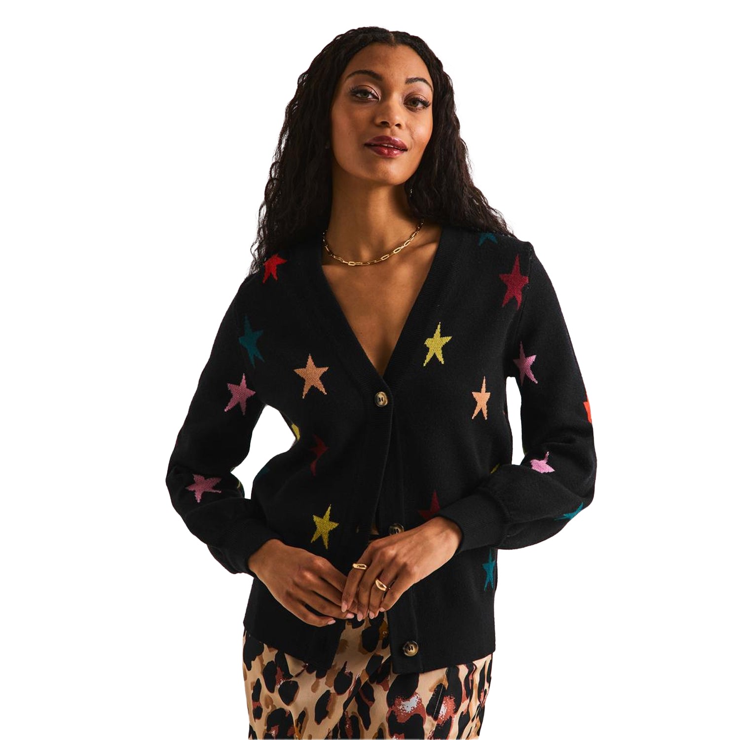 Black Melange - Side - Never Fully Dressed Womens-Ladies Bishop Cardigan