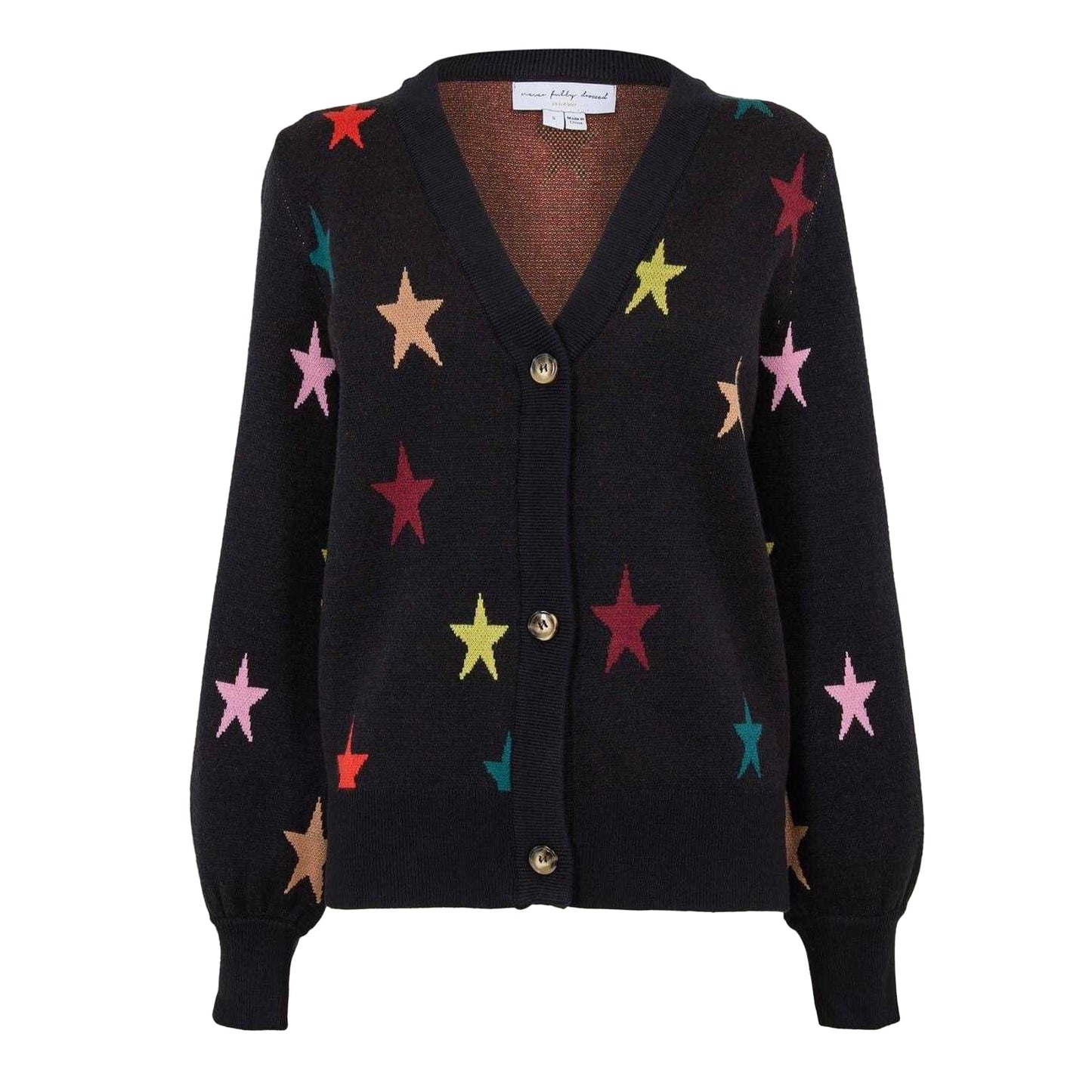 Black Melange - Front - Never Fully Dressed Womens-Ladies Bishop Cardigan