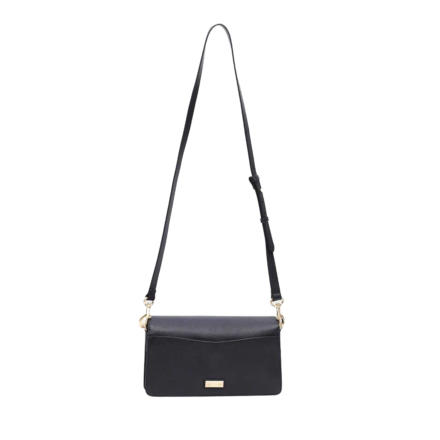Black - Back - Biba Sienna Embossed Leather Crossbody Bag
