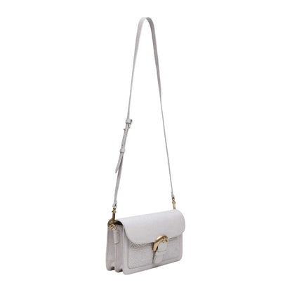 Ivory - Side - Biba Sienna Embossed Leather Crossbody Bag