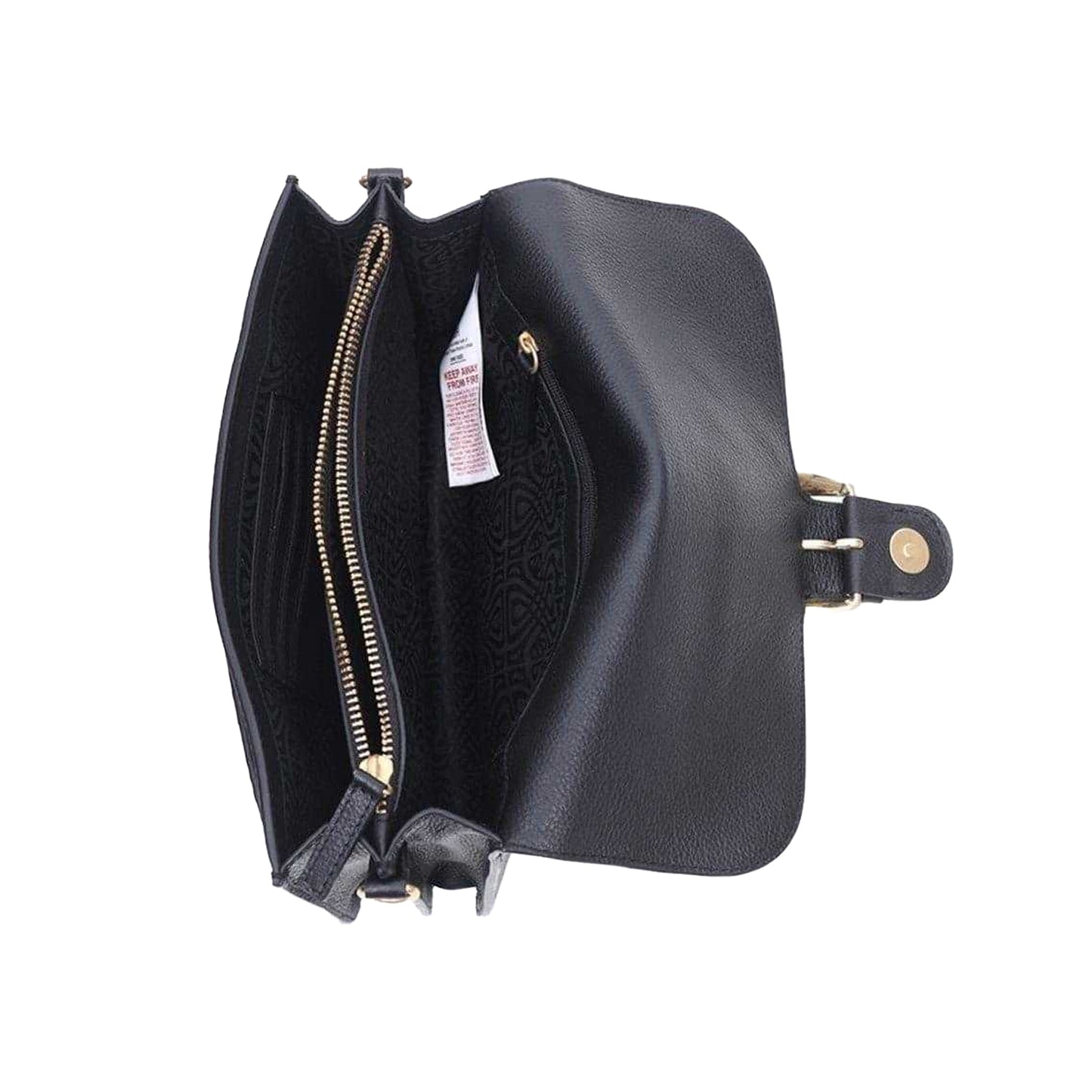 Black - Pack Shot - Biba Sienna Embossed Leather Crossbody Bag