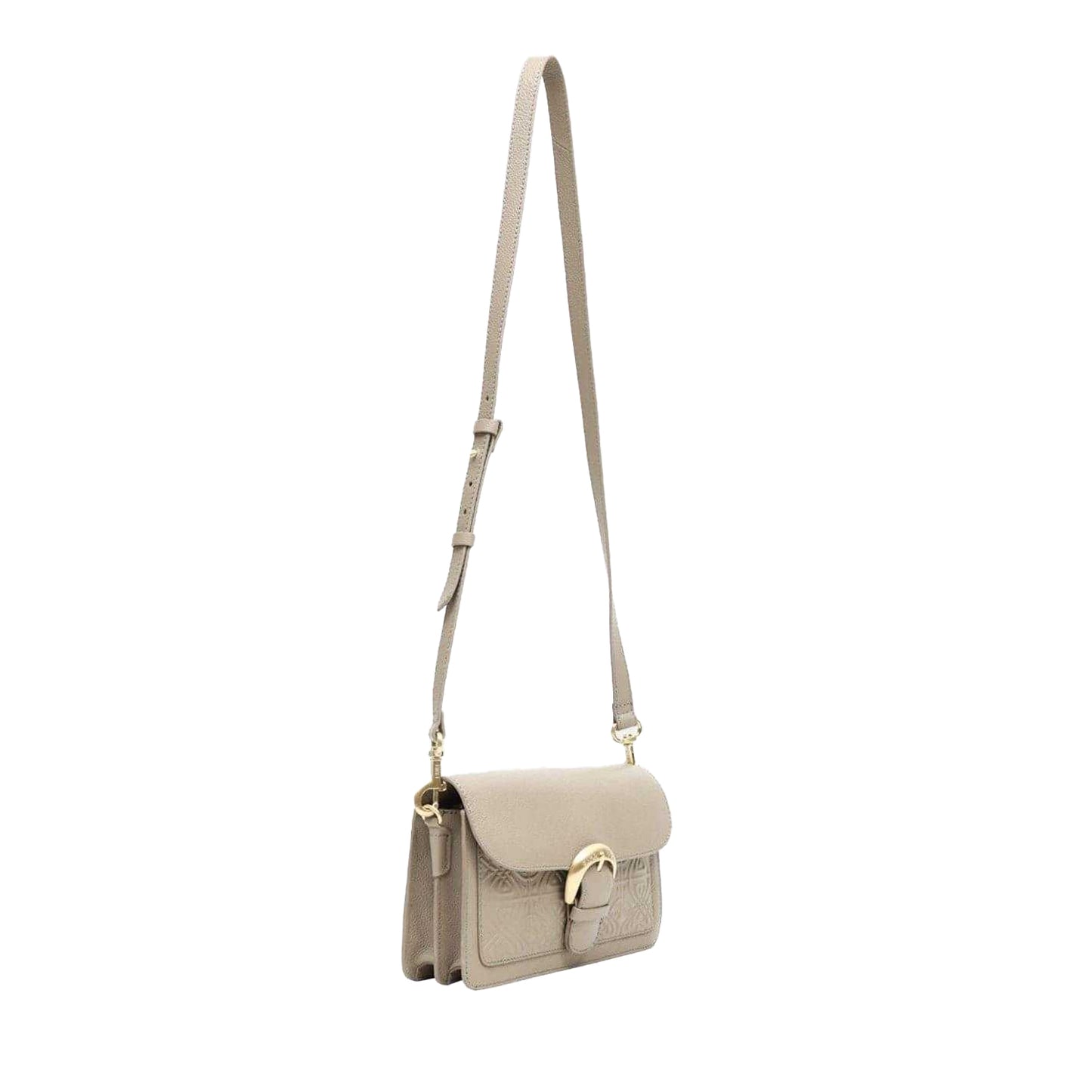 Dark Stone - Side - Biba Sienna Embossed Leather Crossbody Bag
